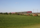 Die Rückfahrt der V200 116 auf der Weserbrücke in Dreye.